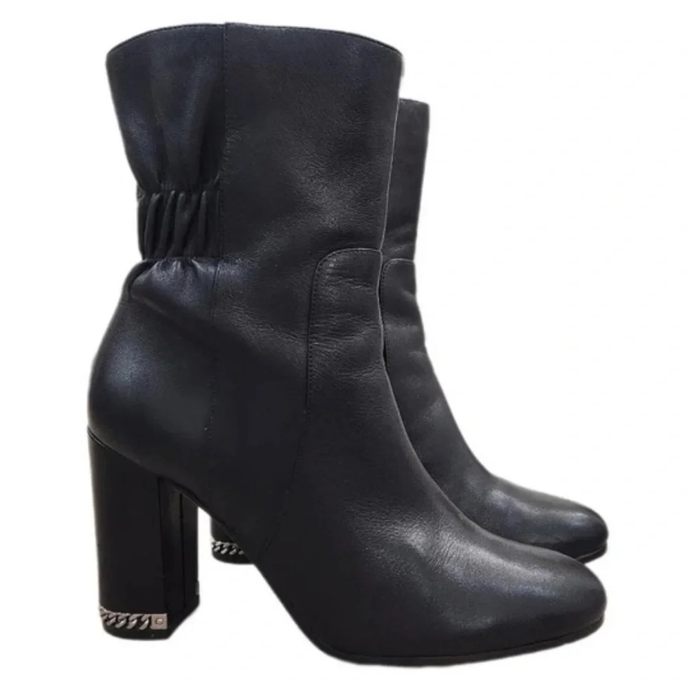 Michael Kors Elegant Black Leather Heeled Boots, in original box
